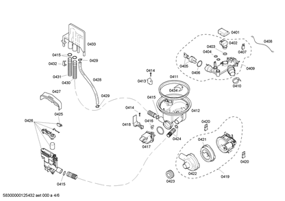Diagram 4 Diagram and Parts List for SHE44C06UC-46  Bosch Dishwasher