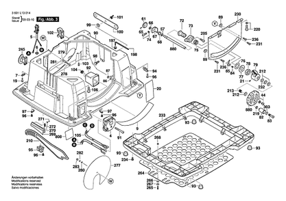 Bosch 3601l13014 3 Diagram and Parts List for 3601L13014  Bosch Table Saw