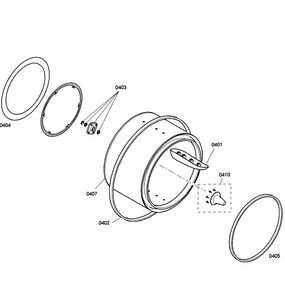 Drum Diagram and Parts List for WTV76100US 04 Bosch Dryer