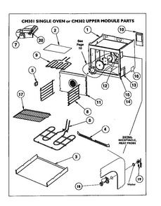 Cm301 Single Oven Or Cm302 Upper Module Parts Diagram and Parts List for CM302B  Thermador Range