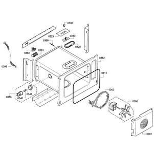 Oven Assy Diagram and Parts List for MES301HS 01 Thermador Wall Oven