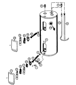 Main Asy Diagram and Parts List for 153326564  Kenmore Water Heater