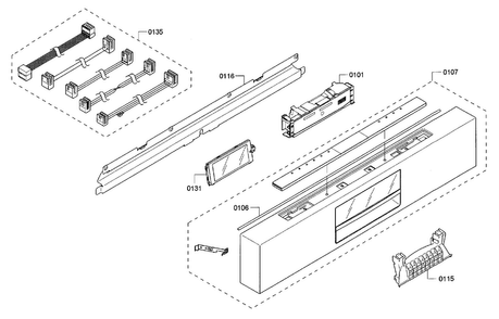 Control Panel Diagram and Parts List for SHE8PT55UC 05 Bosch Dishwasher