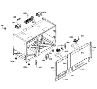 Cabinet Diagram and Parts List for PRD484EEHU 01 Thermador Range