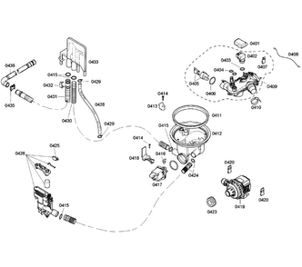 Pump Assy Diagram and Parts List for SHX65P06UC 59 Bosch Dishwasher