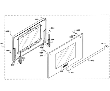 Door Assy Diagram and Parts List for PRD366GHC 03 Thermador Range