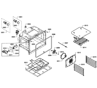 Oven Upper Diagram and Parts List for HBL5660UC 06 Bosch Wall Oven