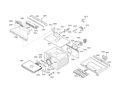 Upper Cavity Diagram and Parts List for HBN5055AUC 01 Bosch Wall Oven