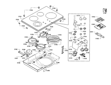 Cooktop Assy Diagram and Parts List for NEM5066UC 01 Bosch Cooktop