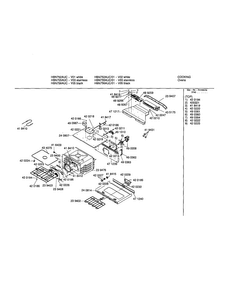 Upper Cavity Diagram and Parts List for HBN752AUC 01 Bosch Wall Oven
