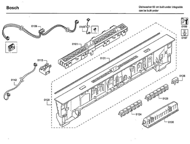 Control Panel Diagram and Parts List for SHXM65W55N 01 Bosch Dishwasher
