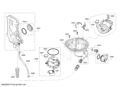 Diagram 4 Diagram and Parts List for SHP53T55UC-09  Bosch Dishwasher