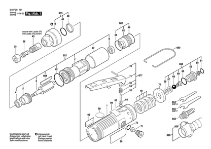 Section 1 Diagram and Parts List for 0607261104  Bosch Sander Grinder