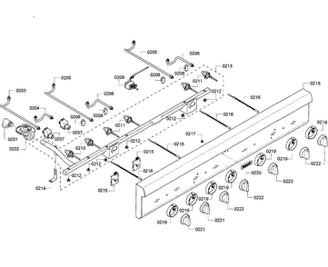 Control Panel Diagram and Parts List for PCG486GD 04 Thermador Cooktop