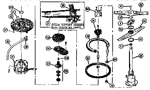 Motor/gaskets Diagram and Parts List for WSK-1100  Thermador Dishwasher