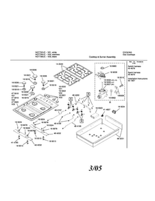 Gas Cooktop Diagram and Parts List for NGT736UC 01 Bosch Cooktop