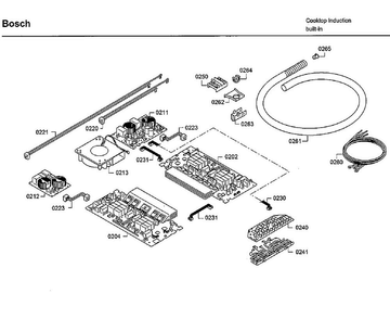 Pcb Asy Diagram and Parts List for NIT8068SUC 01 Bosch Cooktop