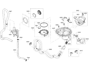 Pump Section Diagram and Parts List for SHS5AVF2UC 22 Bosch Dishwasher
