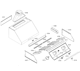 Range Hood Diagram and Parts List for PH36CS 02 Thermador Range Hood