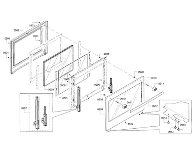Door Diagram and Parts List for HGIP054UC 01 Bosch Range
