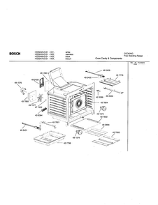 Oven Cavity Components Diagram and Parts List for HGS245UC 01 Bosch Range