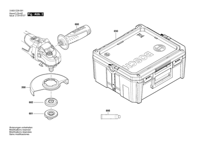 Diagram 2 Diagram and Parts List for 3603CD9001  Bosch Angle Grinder