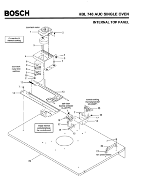 03 - INTERNAL TOP PANEL Diagram and Parts List for HBL746AUC(FD8207-)  Bosch Wall Oven