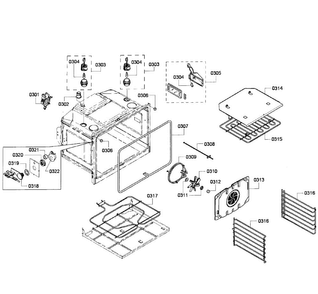 Oven Assy Diagram and Parts List for HBL8450UC 07 Bosch Wall Oven