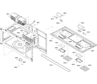 Motor Diagram and Parts List for HMV3022U 02 Bosch Microwave