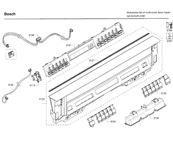Control Panel Diagram and Parts List for SHE65T55UC 09 Bosch Dishwasher