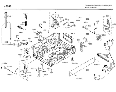 Base Diagram and Parts List for SHP65TL5UC 09 Bosch Dishwasher