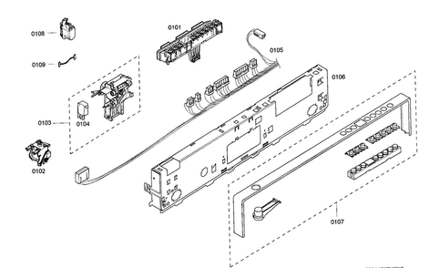 Control Panel Diagram and Parts List for SHX55M02UC 46 Bosch Dishwasher