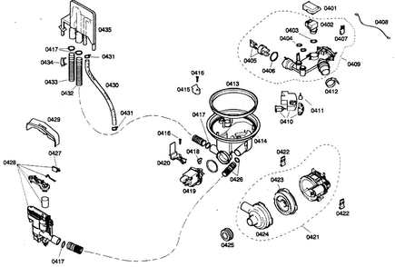 Pump Assy Diagram and Parts List for SHX46A06UC 21 Bosch Dishwasher