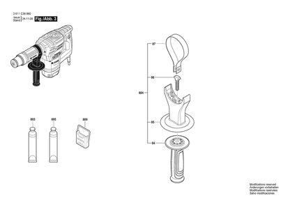 Part Location Diagram of 1619PS0507 Bosch Auxiliary Handle