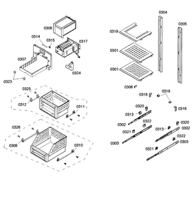 Shelfs Diagram and Parts List for T18ID80NLP 15 Thermador Freezer