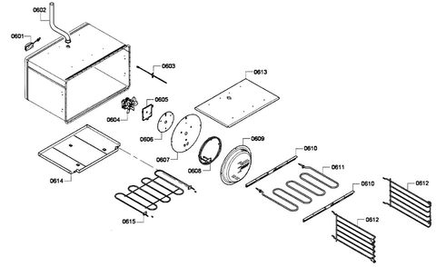 Oven Assy Diagram and Parts List for PRD366GHU 01 Thermador Range