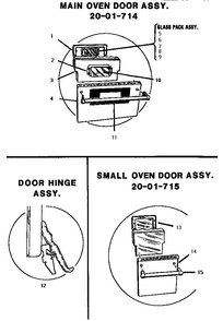 Door Assemblies Diagram and Parts List for GCR486GD  Thermador Range