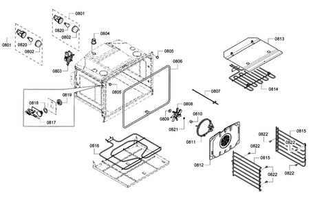 Cavity Diagram and Parts List for HBL5720UC 09 Bosch Microwave