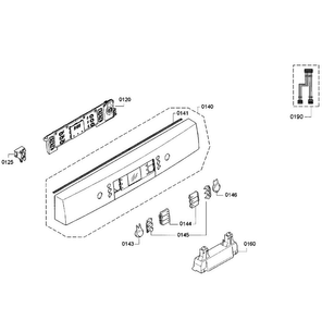 Control Panel Diagram and Parts List for SGE53U52UC 98 Bosch Dishwasher