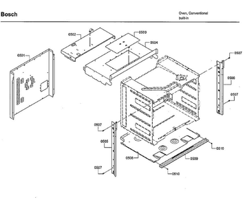 Frame Diagram and Parts List for HBL8451UC 02 Bosch Wall Oven