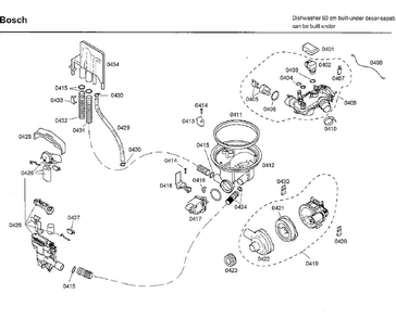 Pump Diagram and Parts List for SHE66C02UC 40 Bosch Dishwasher
