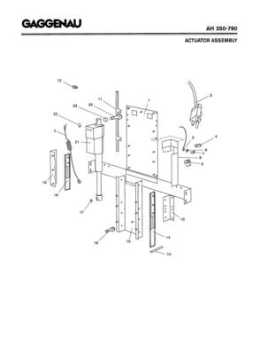 04 - ACTUATOR ASSEMBLY Diagram and Parts List for AH350-790  Bosch Range Hood