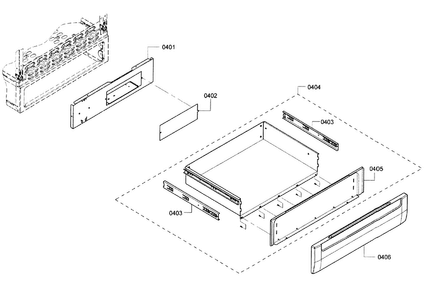 Drawer Diagram and Parts List for HEI7052U 09 Bosch Range