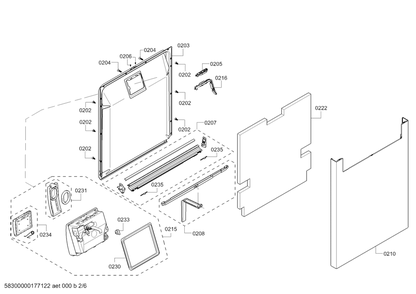 Diagram 2 Diagram and Parts List for SHE68TL5UC 07 Bosch Dishwasher