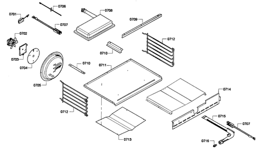 Oven Assy Diagram and Parts List for PRL364GDH-01  Thermador Range