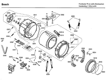 Tub Diagram and Parts List for WFMC4301UC 04 Bosch Washer