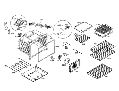 Cabinet/racks Diagram and Parts List for HES7252U 01 Bosch Range