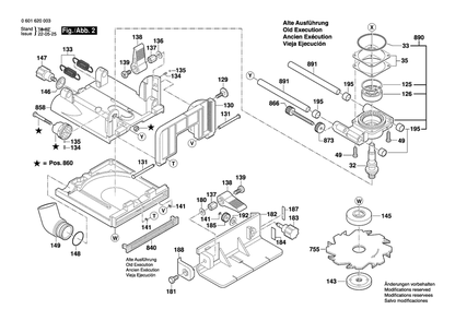 Diagram 2 Diagram and Parts List for 0601620039  Bosch Planer Jointer