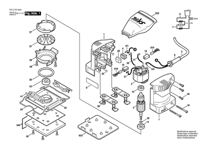 Bosch 7576type2 (F012757699) Diagram and Parts List for 7576 (TYPE 2)(F012757699) Bosch Orbital or Palm Sander