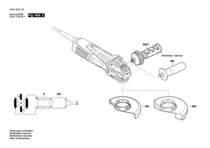 Diagram 2 Diagram and Parts List for GWX13-60 3 601 GC2 110 Bosch Angle Grinder